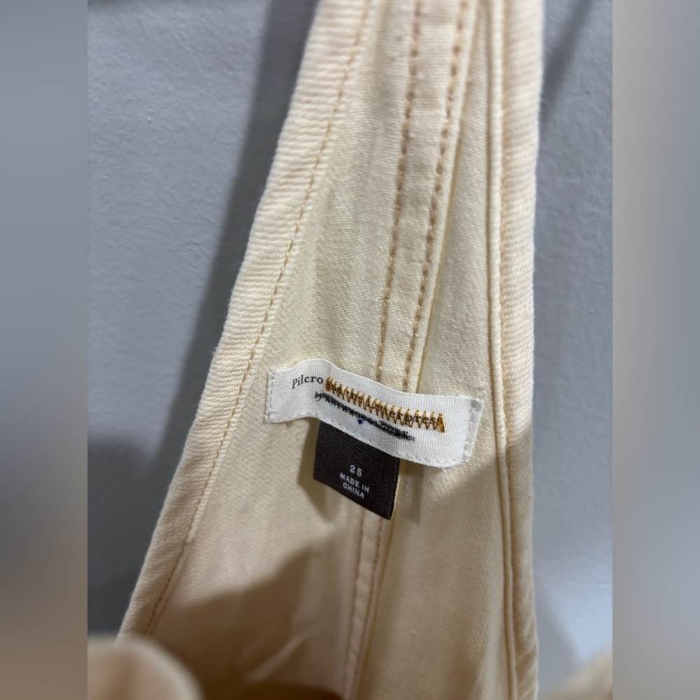 Anthropologie Pilcro Denim Overalls Cream size 25 adjustable straps - Picture 4 of 8